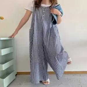 F36726 면마 멜빵바지 점프슈트 와이드 치마바지 겨울