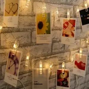 ( )LED 클립 조명 20등 3M 집게등 줄줄이조명 파티조명 사진걸이 클립전구 조명와이어 차박전구 집게전구