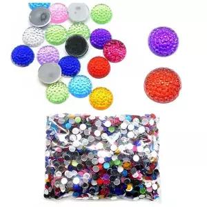 [RIZPICK]큐빅보석비즈 단면비즈 (대용량) -땡땡이원형 10/12mm