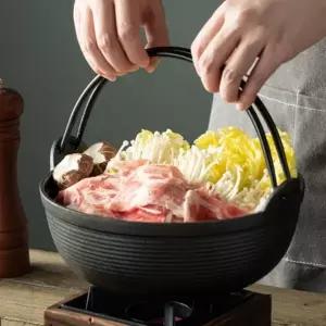 (색상1 무쇠 샤브냄비27cm)무쇠 샤브샤브 냄비 캠핑 차박 오뎅탕 전골냄비 27cm