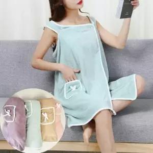 원피스형 극세사 샤워 가운