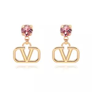 여성 가라바니 V로고 크리스탈 드롭 귀걸이(7W2J0H29 YCW 0V3)
