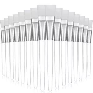 16개의 페이셜 마스크 브러쉬 - 전문 화장품 및 스킨 케어 도구 부드러운 나일론 브리스틀 투명한 손잡이