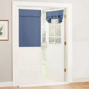 RYB 홈 암막 도어 커튼 - 파티오 프렌치 사이드라이트 셀프 스티키 버티컬 블라인드 프라이버시 보온