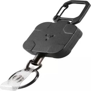 타이트리스 메탈 배지 릴 리트랙터블 키 체인 홀더 31인치 코드 8온스 블랙