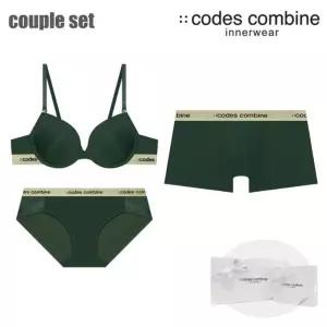 매장정품 CODES COMBINE 코데즈컴바인 베이직 딥그린 [몰드브라팬티드로즈] 커플속옷세트 (CEWBRBPDR961DGR