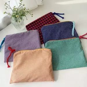 데일리 체크 파우치 여성 화장품 파우치백 M13066