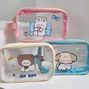 TBZ 애니멀 캐릭터 비치백 PVC 투명 파우치 수영 가방