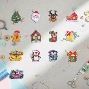 열접착패치 가방 옷 꾸미기 크리스마스 와펜 13개 세트 자수와 다미 패치 에코백 리폼 귀여운와 DIY 캐릭터