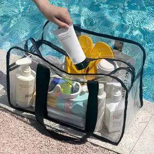 [오너클랜]WL (BBT4) 여행용 PVC 투명 숄더백 바캉스 가방 휴가철 비치가방