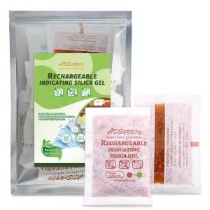 흡착제 50그램(8팩) 충전식 제습제 실리카겔 패킷 표시 보관용 수분 흡수제 총기 안전 제습기