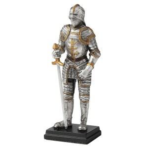 베로네세 디자인 3 1/4인치 독일 의식 기사 갑옷 검 자세 폴리스톤 핸드 페인팅 수집용 피규어