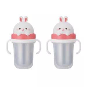 에.디.슨 유아컵 이중 스텐 빨대컵 휴대용 물통 토끼 X2