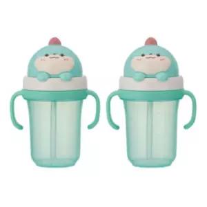 에.디.슨 유아컵 귀여운 빨대컵 휴대용 물컵 300ml 공룡