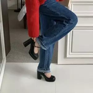 통굽 가보시힐 발등 스트랩 펌프스 하이힐 펌프스힐 하이힐