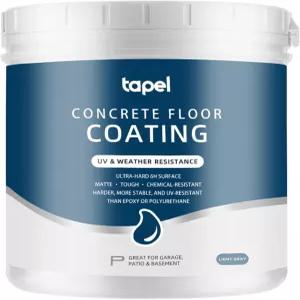 타펠 콘크리트 바닥 페인트 실러 - 노필 노버블 포뮬러 매트 마감 차고 코팅 화학 및 마모 방지 혼합 필요