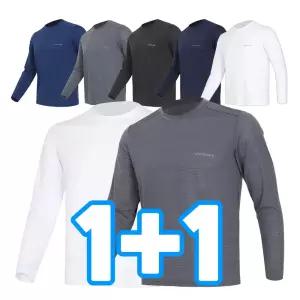 원플러스원 여름 아이스냉감티 쿨론 쿨링 작업복 상의 아웃도어 등산 골프 이너웨어 라운드긴팔빅사이즈