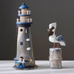 등대 바다 블루 로얄아트샵 해변 지키는 지중해 장식용