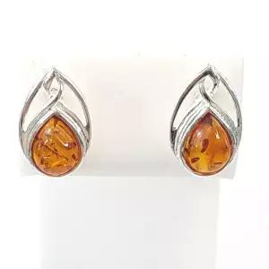 [블루케이] 실버925 호박 원석귀걸이240315-11탄생석