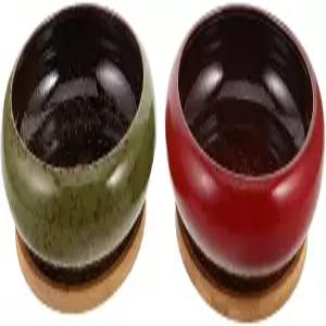 밀리스텐 2개 세라믹 분재 냄비 트레이 포함 실내 야외용 얕은 다육식물 화분 선인장 및 빈티지 유약 세트