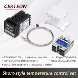 온도 컨트롤러 REX C100 열전대 센서 솔리드 스테이트 릴레이 25A 40A 60A 방열판