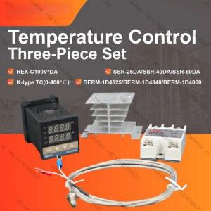 REX C100 PID 온도 컨트롤러 4종 세트 K형 열전대 SSR 솔리드 스테이트 릴레이 히트 싱크 M6 센서