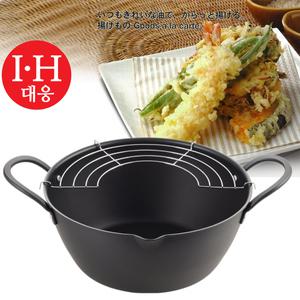 일본 IH 튀김냄비24cm/튀김망/철재냄비