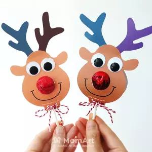 맘아트 DIY 루돌프 캔디 카드 4개 만들기 키트 크리스마스 카드만들기