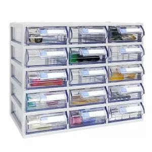 [국내생산 완제품] 수납월드 스마트 정리함 다용도 투명수납함 미니 서랍장 서랍형 소품함 책상 정리 약상자