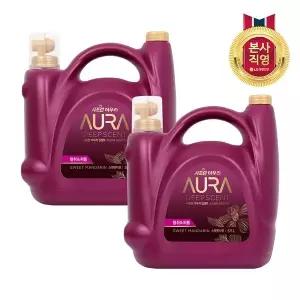 [엘지생활건강]샤프란 아우라 딥센트 5.5L 대용량섬유유연제 스윗만다린 x2개
