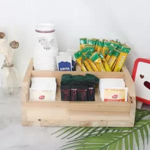 아트박스 구멍가게 우드나인 원목 커피트레이 커피믹스 종이컵 트레이