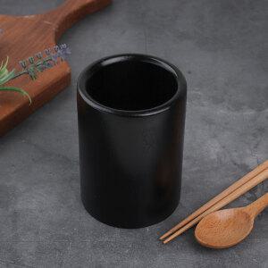 KD 원형 수저통 나무 수저 꽂이 물빠짐 조리도구 통 정리함 VV 월넛