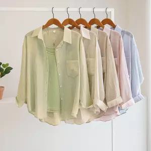 [잇수다] 리엔클 린넨 루즈핏 카라 셔츠 + 끈 나시 세트