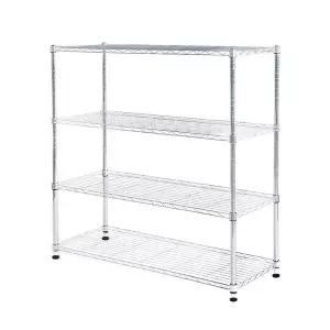 [리빙코아]강철 철제선반 산업용 25파이 메탈랙 메탈선반 철제앵글 1200 4단