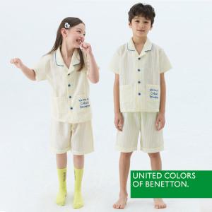 [베네통] 베네통 키즈 시어서커 파자마세트 옐로우 BNKPJ5M09T