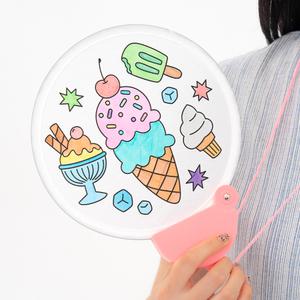 [민화샵] 원터치 부채 여름 휴대용 접이식 용품 유아 미술 재료 만들기