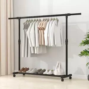 폴린마켓 이동식행거 옷걸이 스탠드 옷거리 파이프 고정식 튼튼한 철제 헹거 조립식매장용 틈새 미니 걸이 이동식 홈쇼핑 조립형 넓이조절