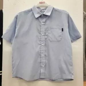 HC22 5부 옥스포드 셔츠 남아 여름용 블루 면 카라 옥스포드 셔츠 25M1303