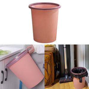 원형오픈형 화장실변기휴지통 주방쓰레기통 비닐고정 대형 핑크