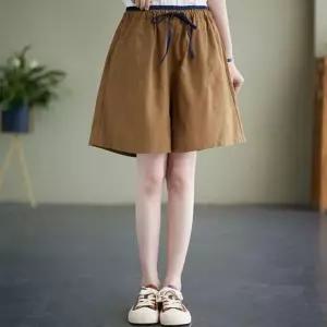 ONM 은창)스트링 업엣지 배색 면 혼방 반바지 여름바