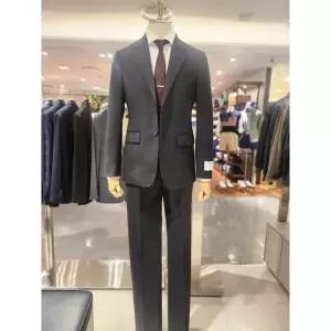 [킨록바이킨록앤더슨](광주신세계)킨록 24년 FW 다크 네이비 쉐도우 체크 패턴 솔리드 기본 수트 FIS53