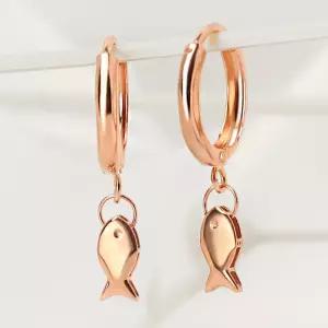 주리에떼 14K 18K 여성 데일리 포카라 행운의 물고기 여자친구 기념일 선물 원터치 금 귀걸이