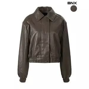 [하프클럽/]여성 크롭 레더 봄버 점퍼