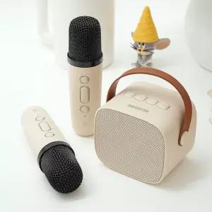 미니 듀엣 노래방 블루투스 스피커 마이크 무선 듀얼마이크 음성변조 가정용 휴대용 캠핑 강의 차박 파티