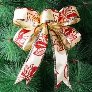 오너먼트 골드 리본모양 트리장식품 레드 글로리