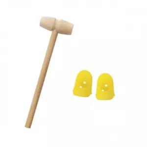 잘못끼운 픽셀블럭 빼기용 어린이 나무망치 골무세트 10개 자국예방 우드해머 공예용