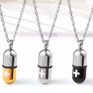 응급 구조 캡슐 목걸이 생명 약 알약 심장 협심증 약통 생존 약병 목거리 휴대용 보관 함