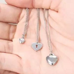 변색안되는 써지컬스틸 미니 하트목걸이 3종