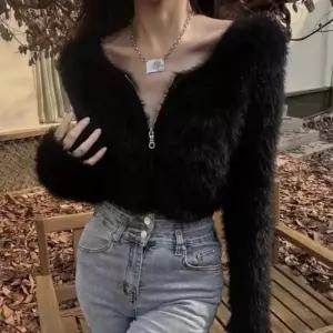 [ERA] 데일리룩 앙고라지퍼후드 니트집업