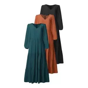 브이넥 단색 스윙 원피스(3color) 경성의상 교복 학생